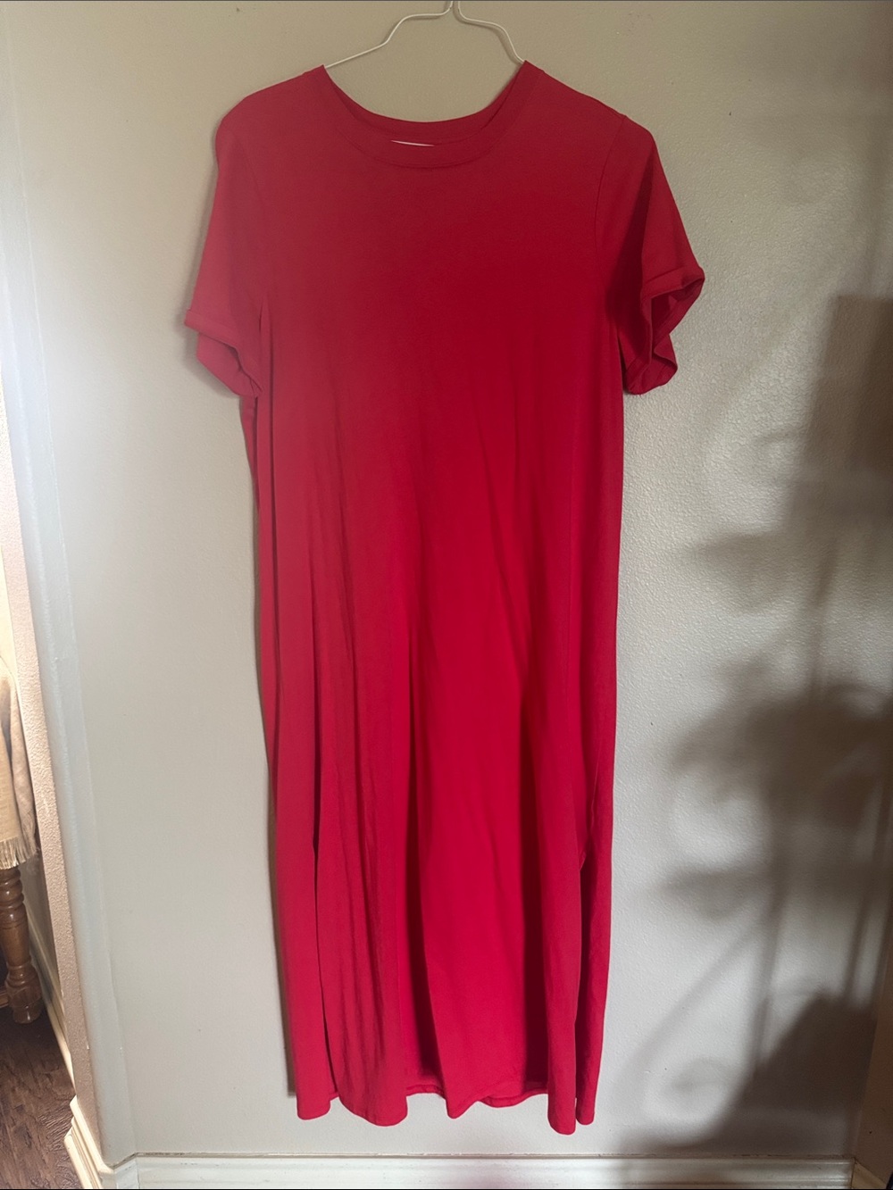 Old Navy Red Short-Sleeve Midi Dress
